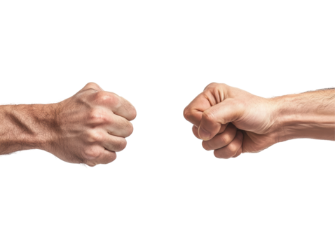 Isolated Two Fists Confronting