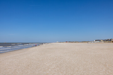 View on the beach and the North Sea at Katwijk aan Zee,The Netherlands.