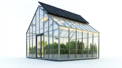 Obraz premium Modern gardening greenhouse displayed against a white background