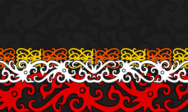 Vector Design Traditional Dayak Background