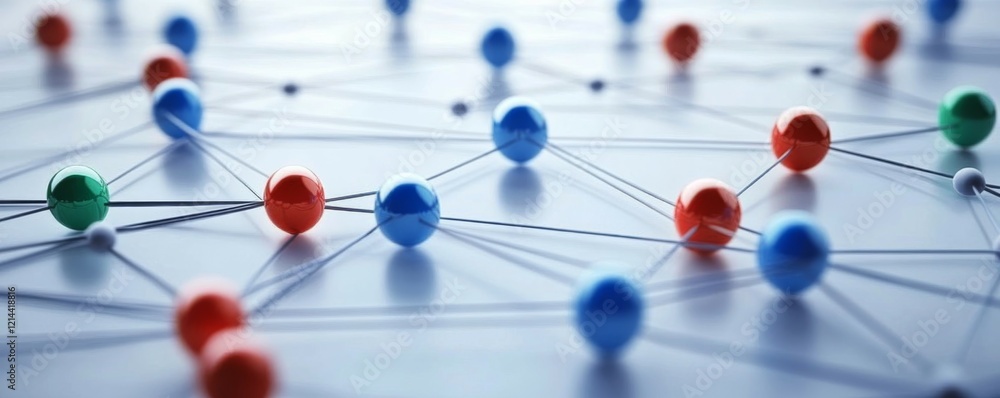Poster communication and network connection concept, internet background with many links