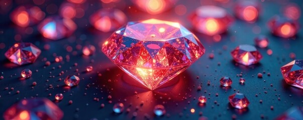 Gleaming facets, kaleidoscopic diamond pattern, pattern, glitter