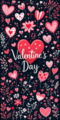 Fototapeta premium Illustration of Valentine's Day Greeting Card