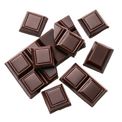 Delicious Dark Chocolate Squares, Sweet Treat, Broken Pieces, Gourmet Candy, Rich Cocoa Flavor, Indulgent Dessert, Heavenly Taste, Sweetness, Chocolate Bar, Confectionery