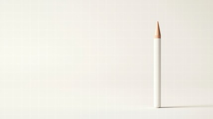 White Pencil Minimalism: A single white pencil stands tall against a clean, minimalist backdrop, capturing the essence of simplicity and focus. 