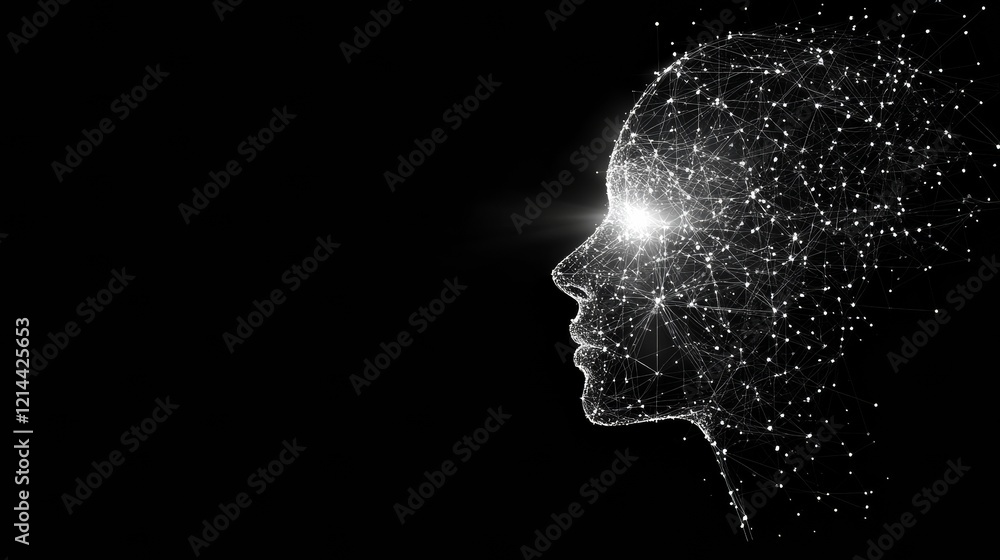 Poster neural network mesh converging, representing ai growth, machine learning interconnectivity, digital 