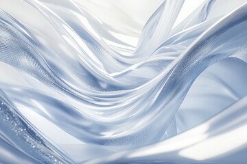 Obraz premium Abstract technology background showcases a brilliant burst of diffused light, with fluid, radiating streaks in a seamless fusion of cool white, silver, and icy blue tones 