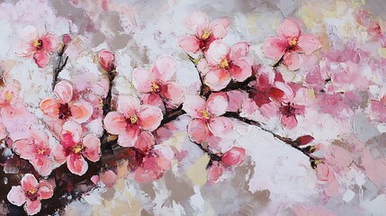 Pink Blossom Dream: An Impressionistic Floral Masterpiece