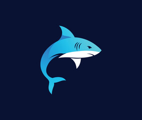 modern and simple shark silhouette logo