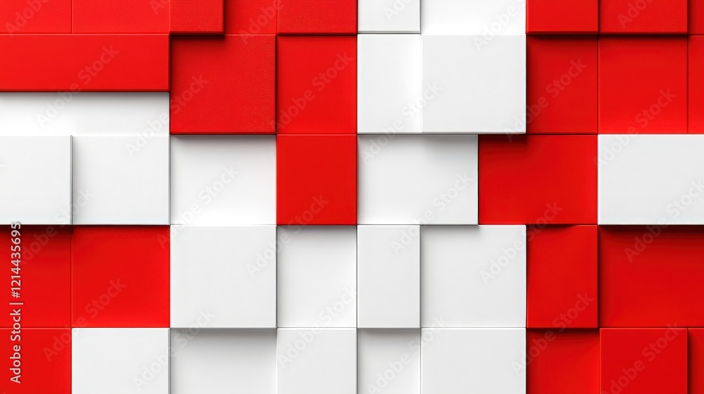 Aufkleber red and white abstract: a captivating abstract composition featuring a dynamic pattern of red and wh