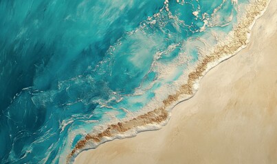 Cool turquoise water meets light sandy shoreline on a summer day
