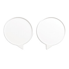 Two blank speech bubbles ready for customization or dialogue representation., isolated on a transparent background.