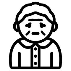 우울한 할머니 아바타 아이콘