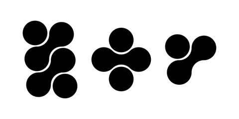 Set of Y2K abstract shapes on white background. Star, sparkle and simple geometric forms in retro style. Vector templates for tattoo, logo, icon, notes, posters, banners, stickers, business cards.