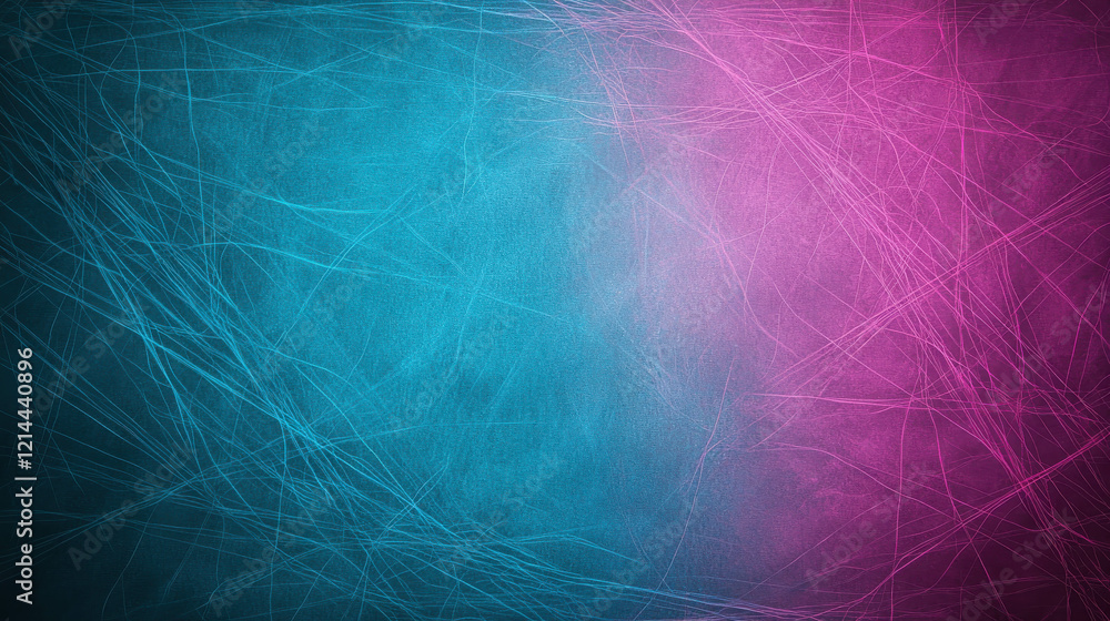 Poster delicate luminescent lines with glowing gradients in cyan and magenta for artistic backgrounds