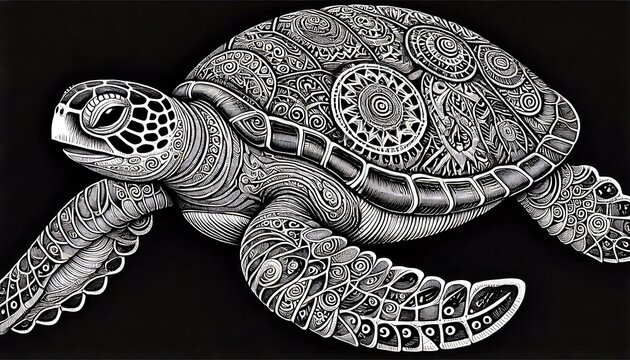 Intricate Turtle Art: A Masterpiece of Patterns and Designs