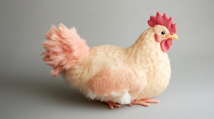 Fototapeta premium A stuffed hen with a soft and fluffy tail