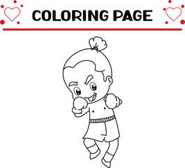 boxer is fighting ring without clothes coloring page for kids