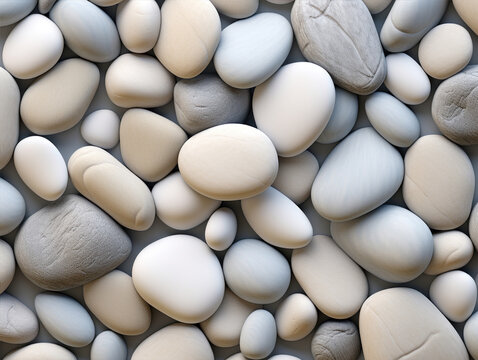 A collection of assorted smooth, colorful pebbles, perfect for backgrounds, decorations, or digital designs.