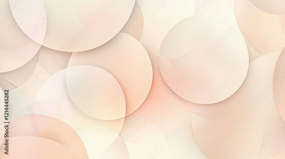 Poster soft minimalist abstract design with overlapping shapes in gentle colors and textures