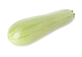 One fresh ripe zucchini isolated on white