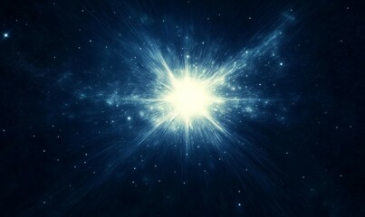 Cosmic Flare: A radiant burst of celestial light cuts through the darkness, illuminating the vast expanse of space with a mesmerizing glow.