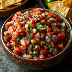 close up shot of Pico de Gallo salsa