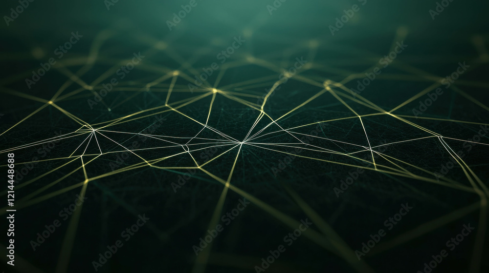 Poster subtle glowing lines creating a web of light in soft green background