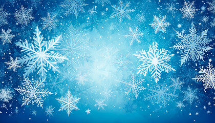 A snowy Christmas background with delicate falling snowflakes, creating a festive and magical winter scene.