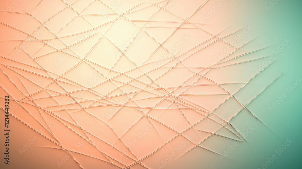 Poster abstract glowing lines forming softly intertwined web in warm and cool tones