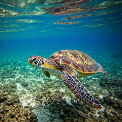sea turtle swimming