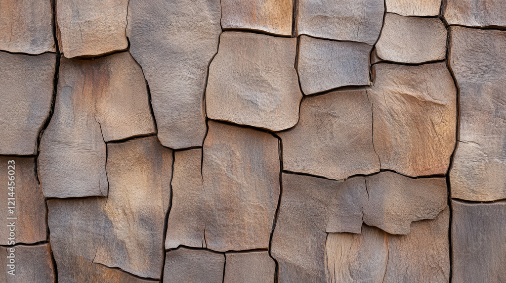 Poster close up of sequoia bark with intricate textures and natural patterns