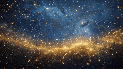 Obraz premium Golden cosmic dust clouds in space