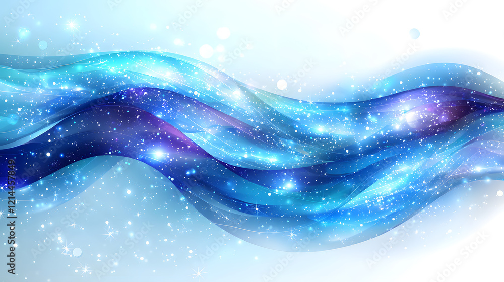 Poster abstract blue waves background with smooth flowing patterns for design and artistic use