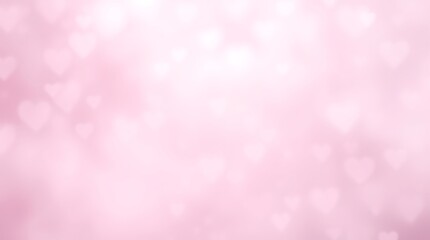 Pink Hearts Bokeh Background for Valentine's Day