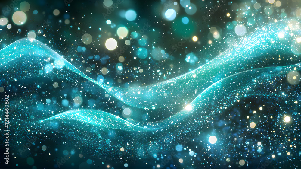 Poster blue bird in flight with blurred lights in the background creating a bokeh effect