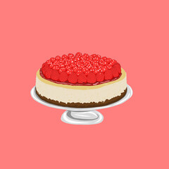 strawberry chocolate cake vector 