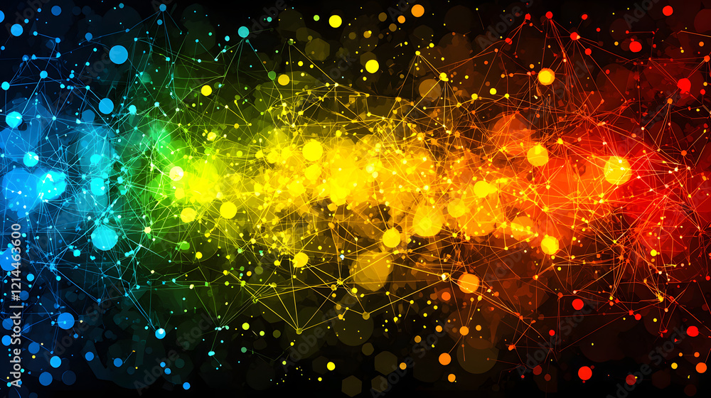 Poster abstract background featuring colorful lights and dynamic lines in a vibrant design