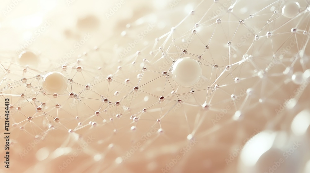 Poster abstract network structure with nodes and connections in soft focus