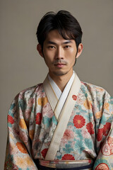 portrait of a person with japanese traditional image