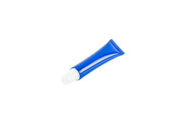 Blue Cream Tube isolated on white background with clipping path.