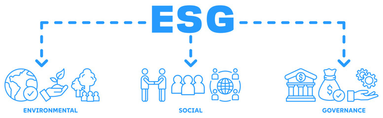 ESG banner web icon vector illustration concept with icon of environmental, social, governance