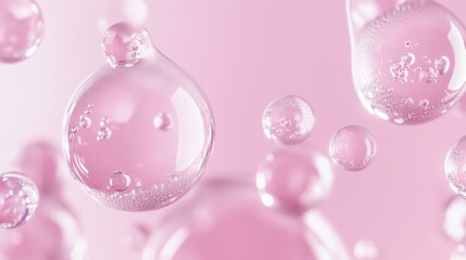 Delicate Pink Bubbles with Soft Lighting and Gentle Shadows