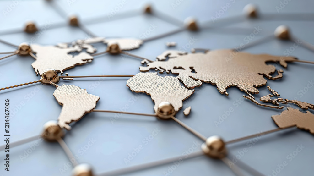 Poster image showcases world map connected by network of lines and nodes, symbolizing global