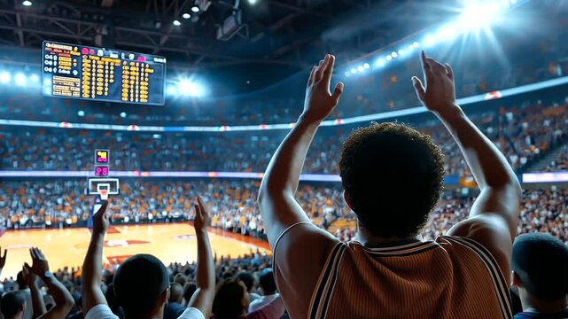 Sold Out Basketball Arena During Exciting Championship Match