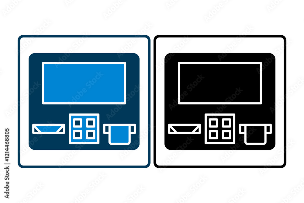 Poster atm machine icon. icon related to payment. suitable for web site, app, user interfaces, printable et