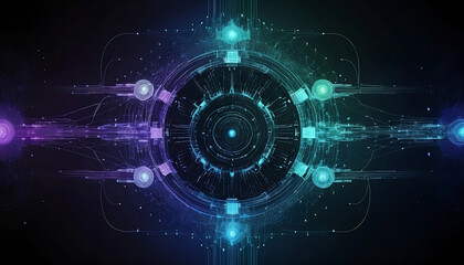 Obraz premium An abstract piece representing data visualization in AI, with swirling lines and glowing data points highlighting patterns and insights, set against a subtle gradient background.