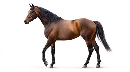 Obraz premium Bay horse isolated on white background