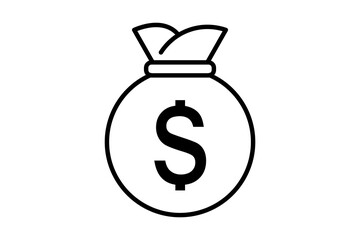 Money Bag icon. icon related to Payment. suitable for web site, app, user interfaces, printable etc. line icon style. simple vector design editable