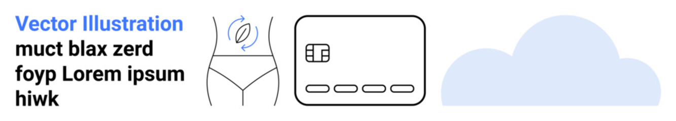 Digital wallet with credit card, cloud storage and smart clothing concept. Ideal for finance management, online shopping, secure transactions, cloud storage, wearable tech, data privacy, user